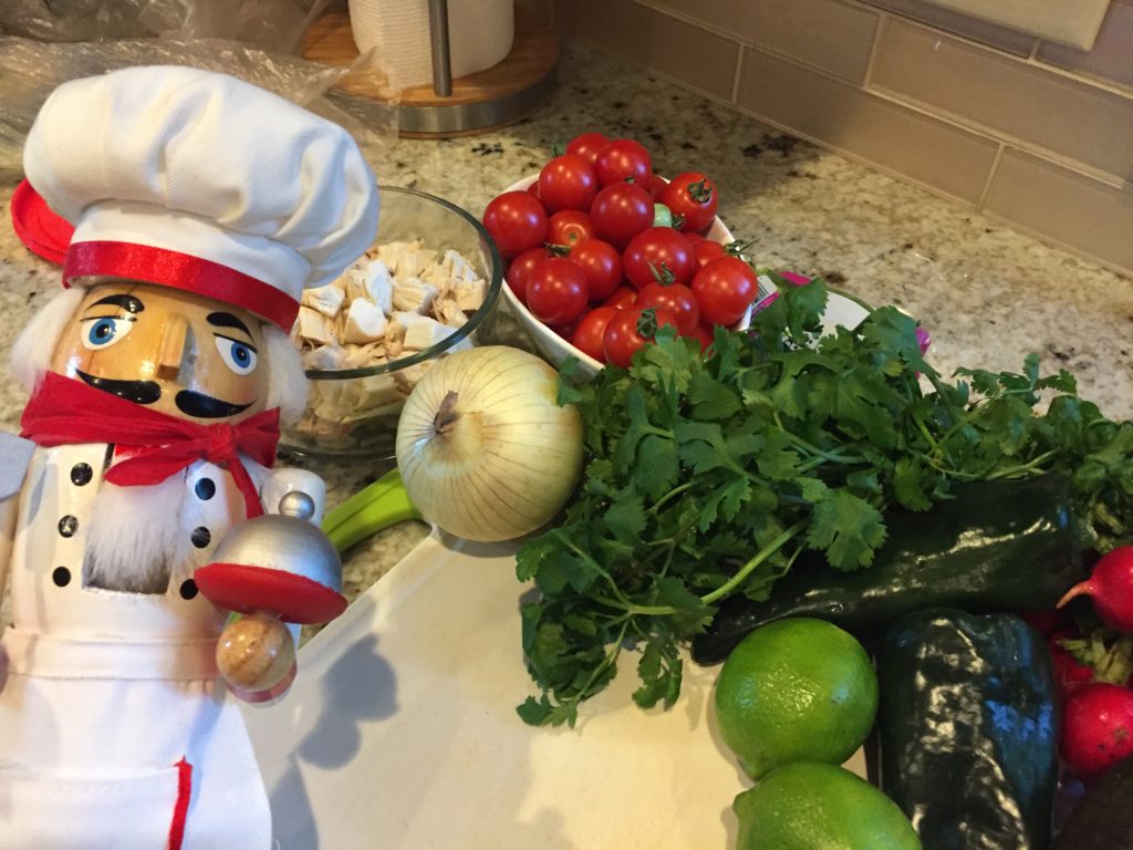 Pozole ingredients with Pepe at Mincoffcafe