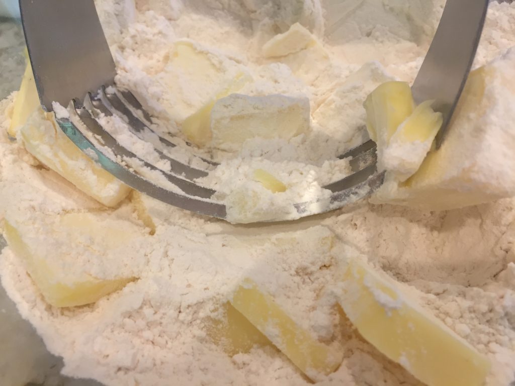 pastry cutter, butter, flour