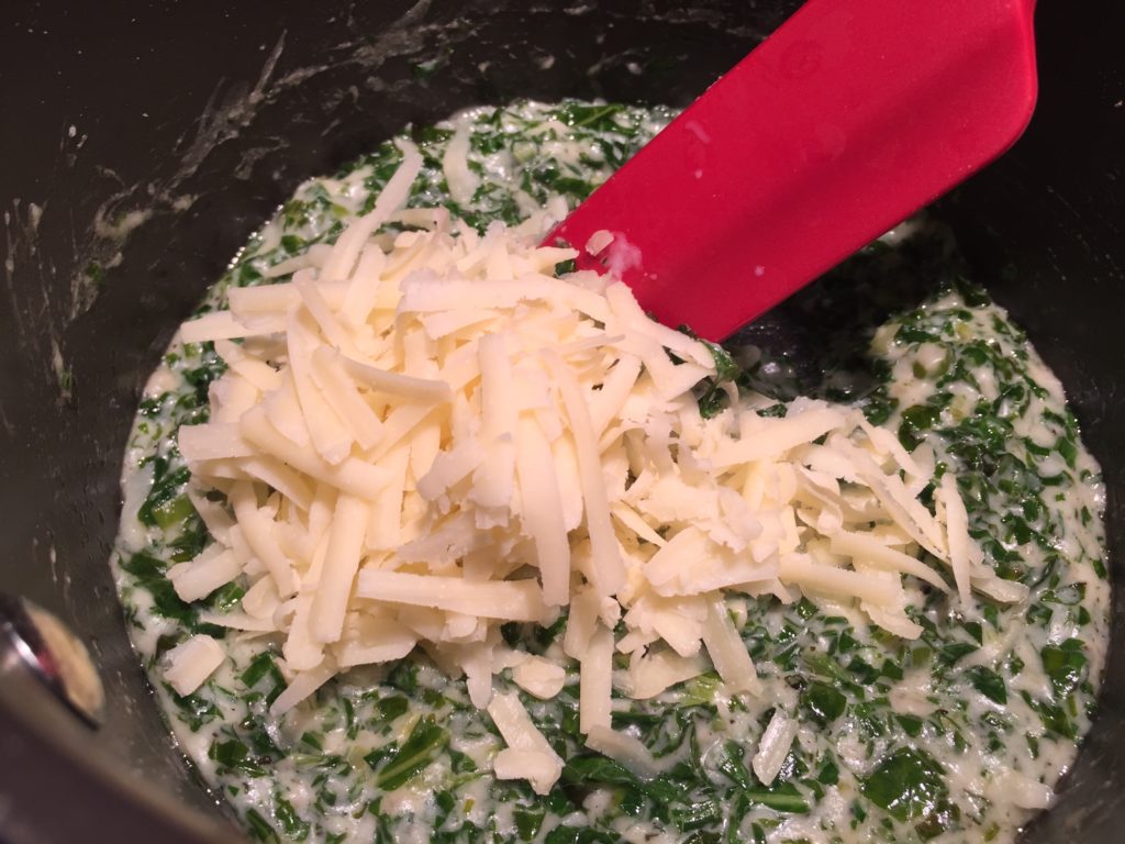 roux, kale and cheese
