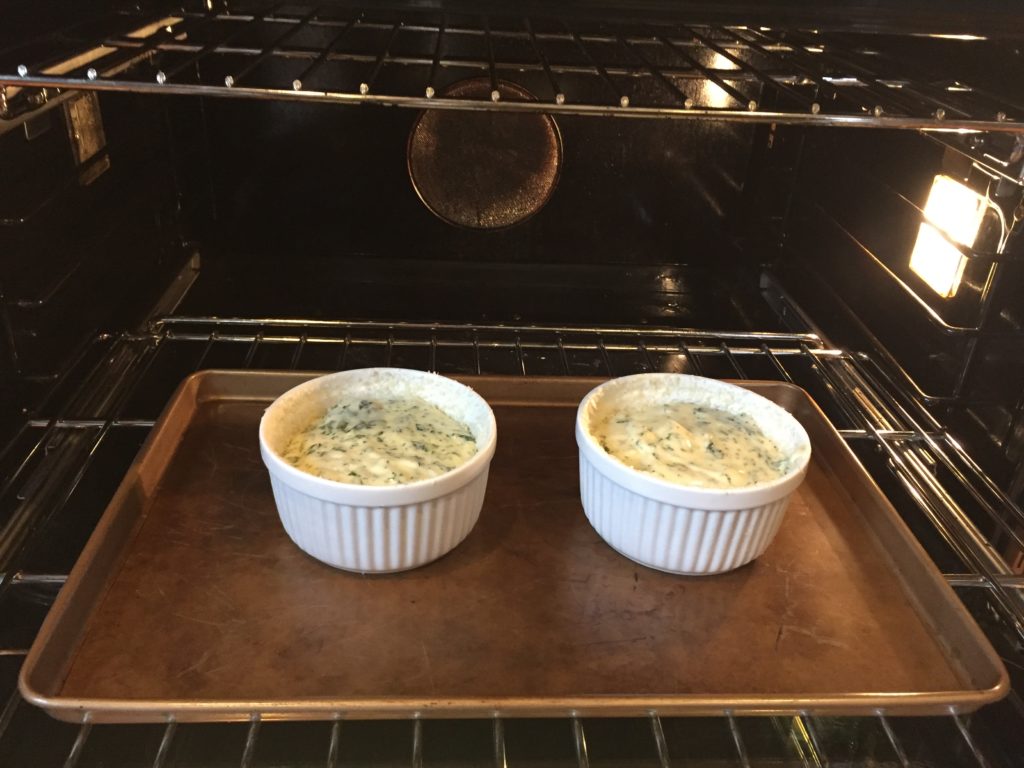 Kale shuffles before baking