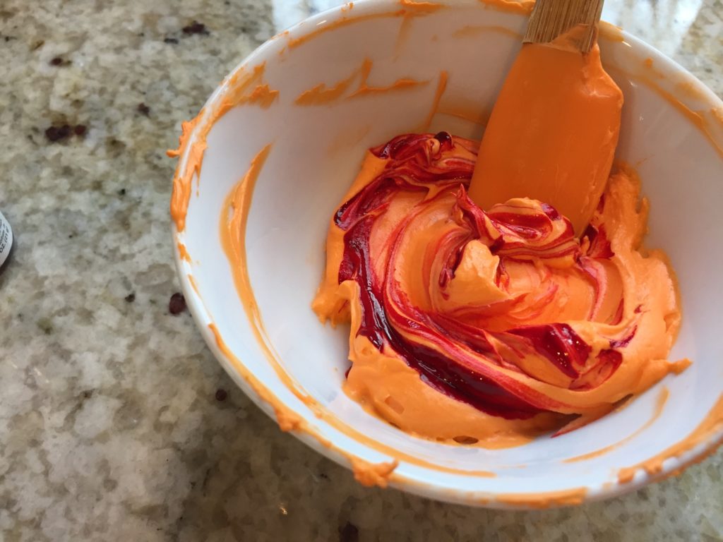 gel food coloring in cream cheese