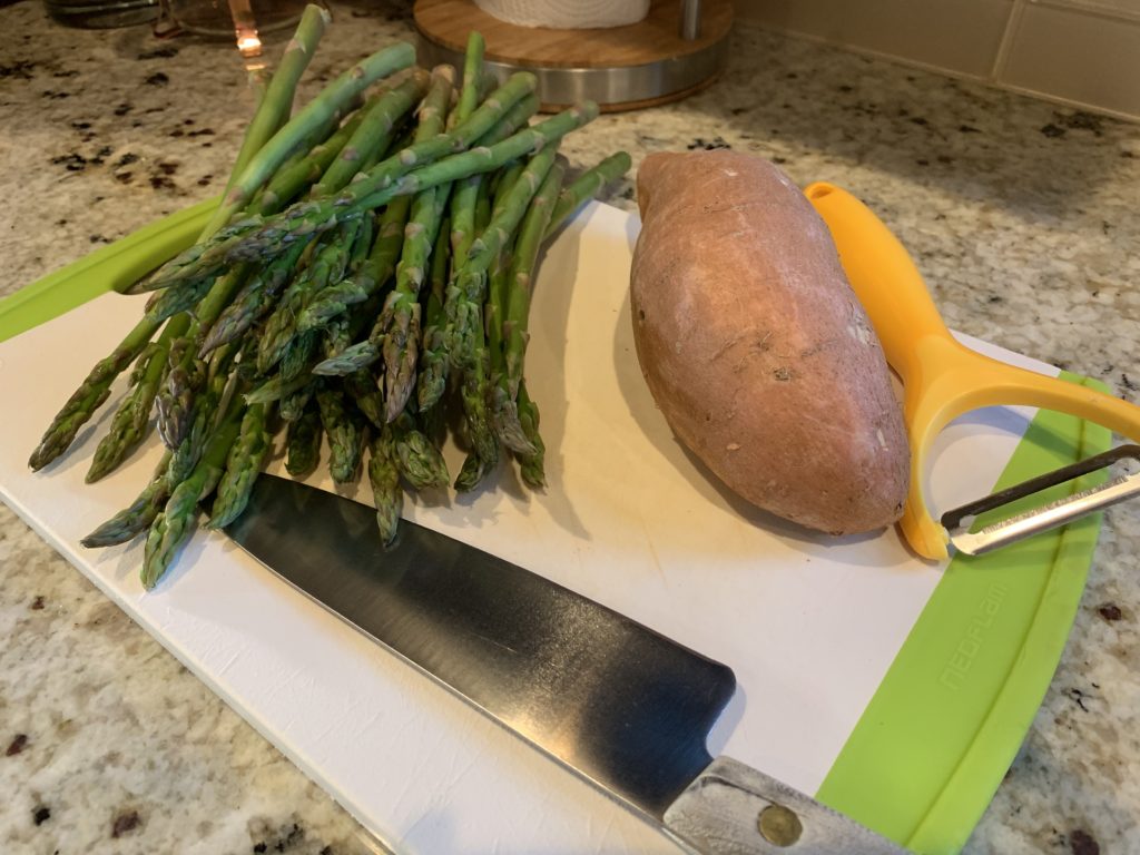 Sweet potato and asparagus