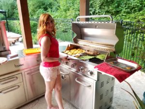 grilling chili lime pork tenderloin with sweet potatoes and asparagus