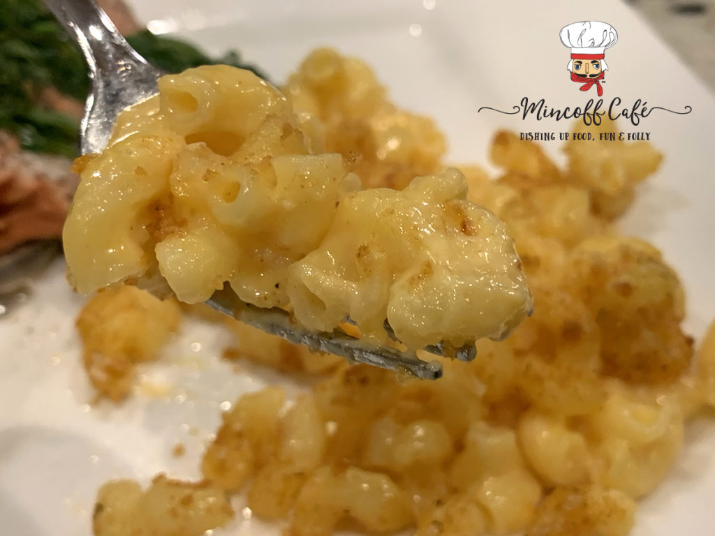 Closer up of gluten free mac and cheese on a fork