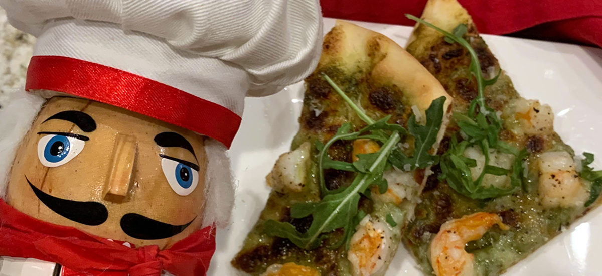 Shrimp & Nettle Pesto Pizza