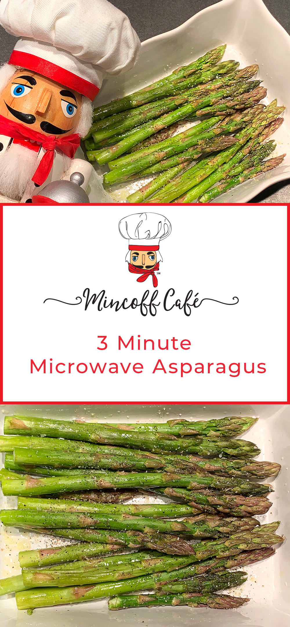 3 Minute Apsaragus Steamed In The Microwave Mincoff Caf   3 Minute Asparagus Pinterest Pin 