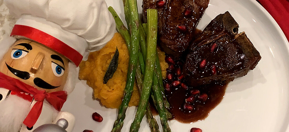 Seared Lamb Chops & Pomegranate Wine Sauce