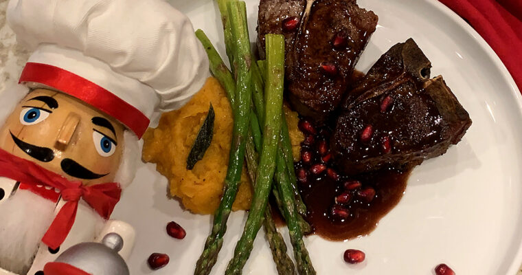 Seared Lamb Chops & Pomegranate Wine Sauce