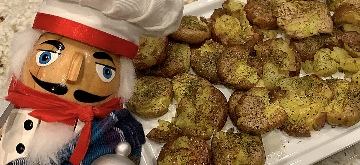 Dill Smashed Sheet Pan Baby Potatoes