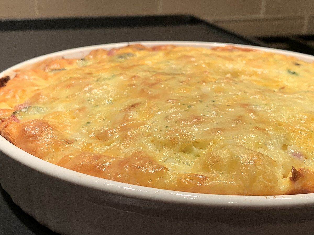 Crustless Ham & Broccoli Quiche GlutenFree & Keto Mincoff Café