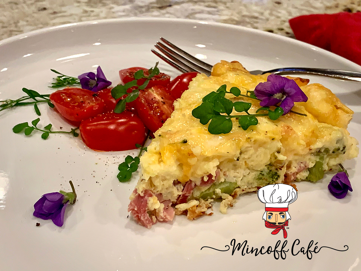 Crustless Ham & Broccoli Quiche GlutenFree & Keto Mincoff Café
