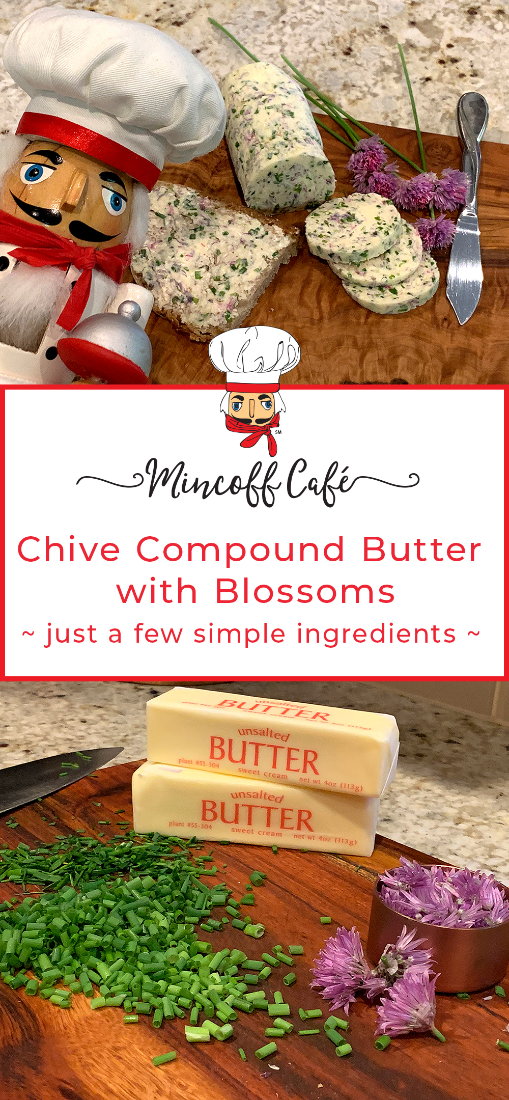 Chive Compound Butter with Blossoms Mincoff Café