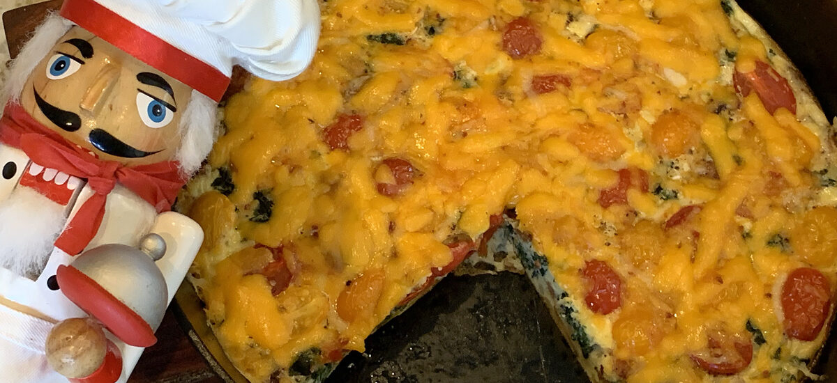 Bacon Tomato & Hash Brown Frittata with Stinging Nettles